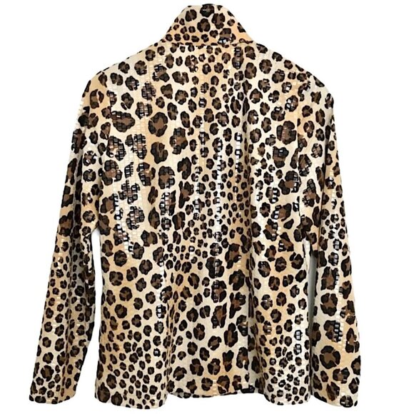 Vintage Exclusively Misook Paillette Sequin Animal Leopard Print Jacket - Picture 5 of 5